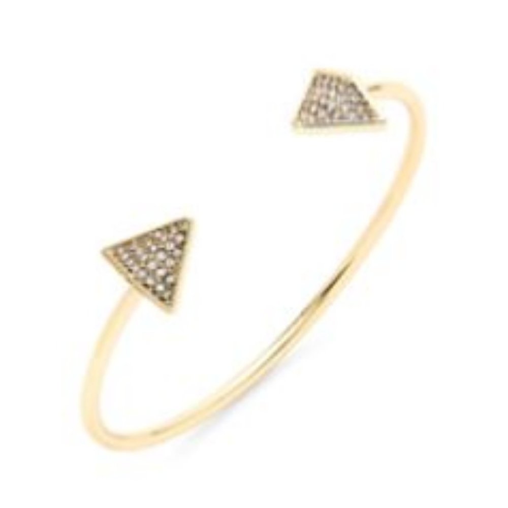 Slate "Follow Your Arrow" Gold Pave Cuff Bracelet